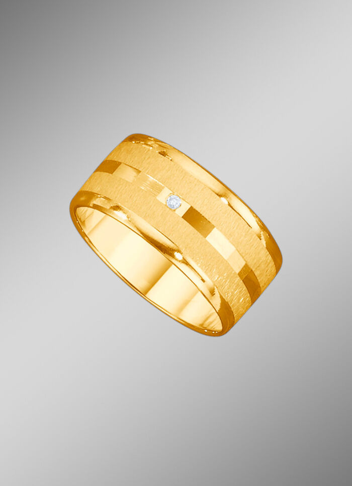 Satinierter Trauring mit Glanzrand 