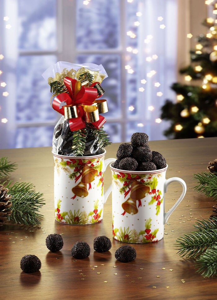 Porzellan-Tassen, 2er-Set, mit Füllung 