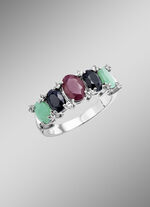 Farbenfrohe Eleganz: Damenring mit echten Edelsteinen 