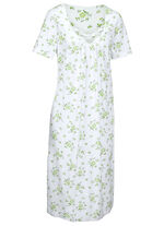 Zweierpack Nachthemden mit Rundhals und Alloverdessin 1X WEISS-ROYALBLAU, 1X WEISS-APFELGRÜN