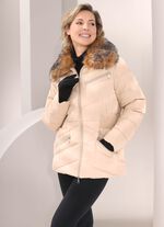 Jacke mit abnehmbarem Kunstpelz-Besatz am Kragen 