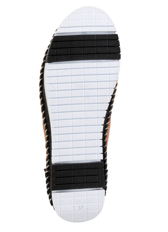 Gemini Mokassin-Slipper mit dezenter Knitter-Struktur SCHWARZ-CAMEL