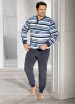 Schlafanzug aus Frottierstretch, mit Knopfleiste und Bündchenabschlüssen 