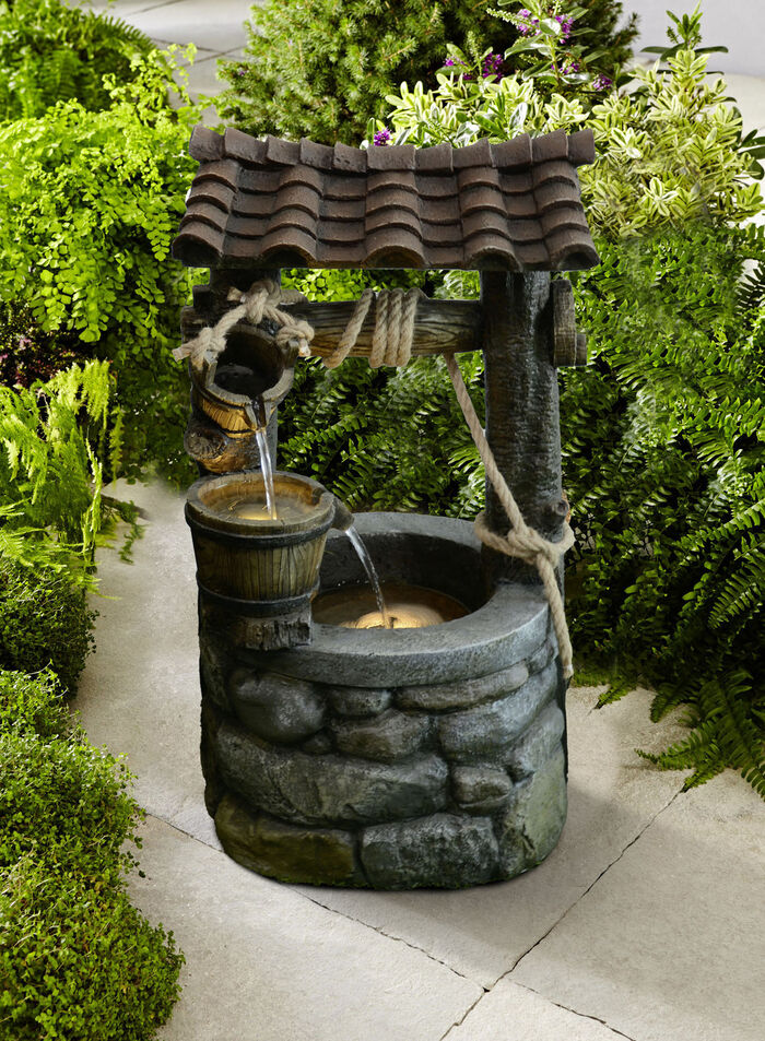 Brunnen Athene mit LED-Beleuchtung 