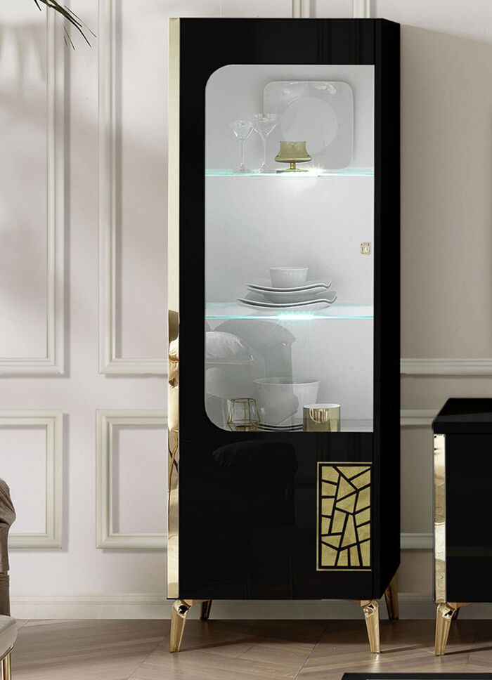 Möbelprogramm mit LED-Beleuchtung SCHWARZ-GOLD