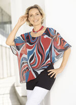 Doppellagiges, ponchoförmiges Longshirt 