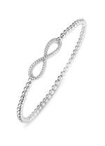 Kugelketten-Armband aus Silber 925/- fein mit Unendlichkeitssymbol 