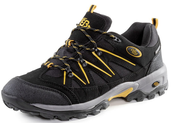 Schnürschuh mit gummierten Besätzen SCHWARZ-GELB