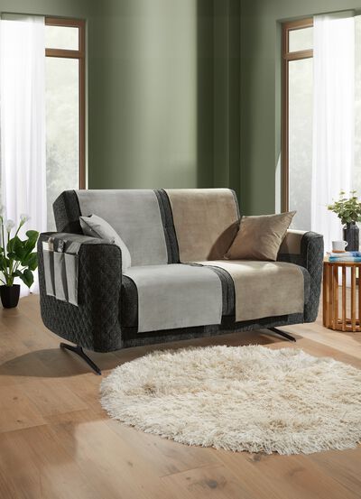 Samtweiche Sessel- und Sofaschoner mit Anti-Rutsch-Rückseite 