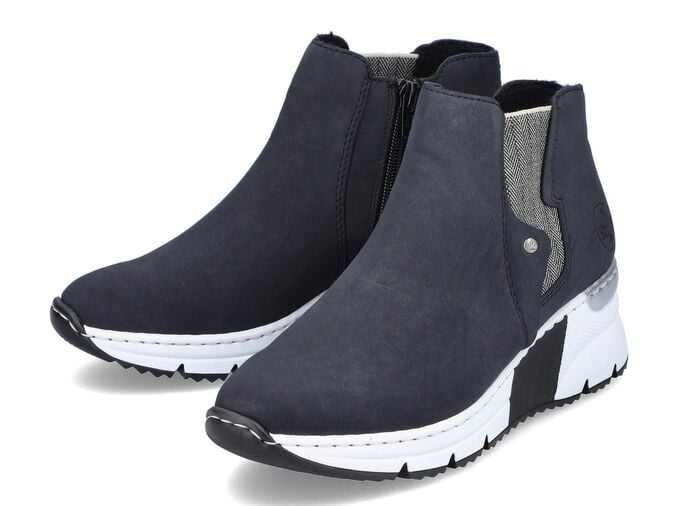 Rieker, modische Damen-Boots, Weite G, mit Rei&szlig;verschluss DUNKELBLAU