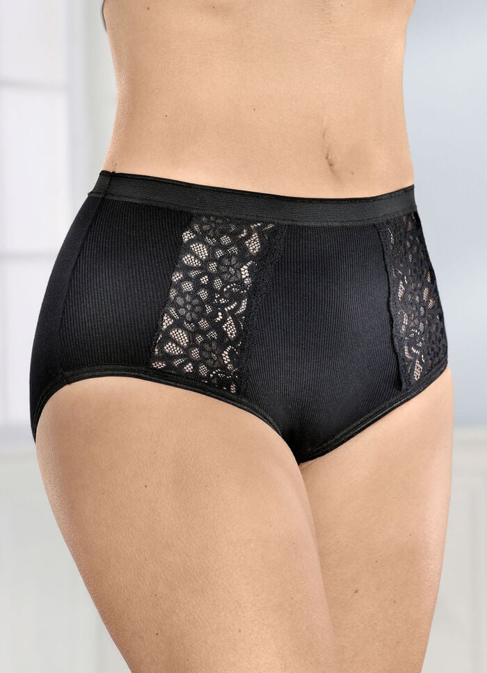 Viererpack Slips mit Spitzeneinsätzen 