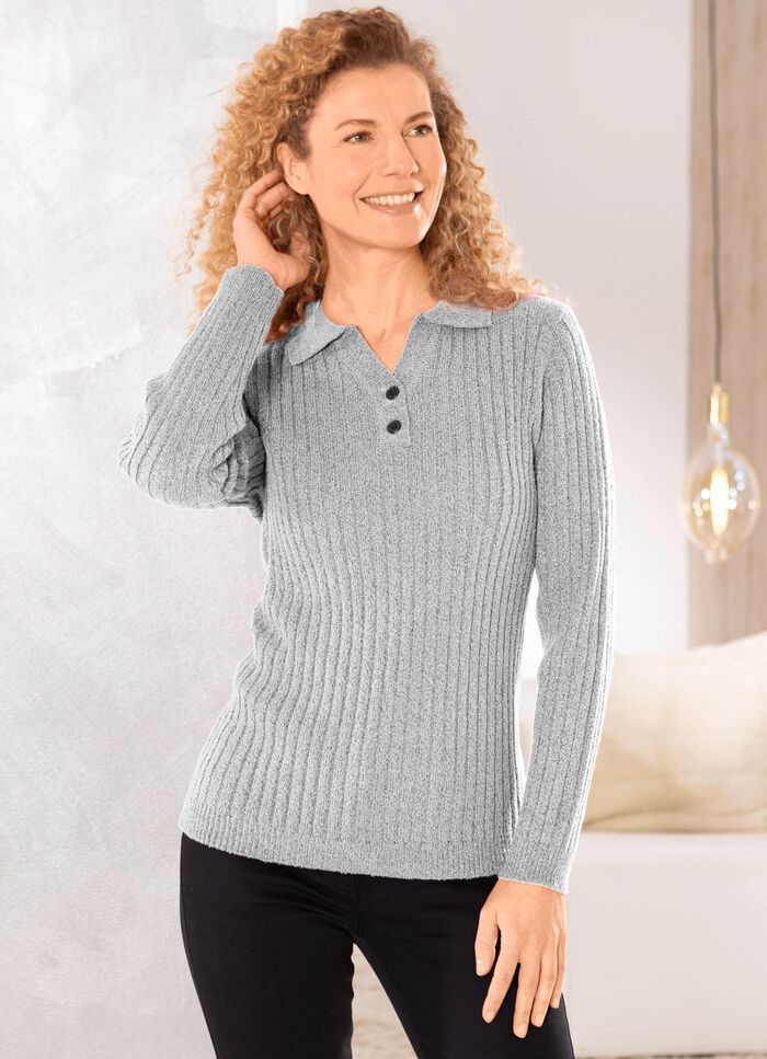 Pullover aus Boucl&eacute;garn 