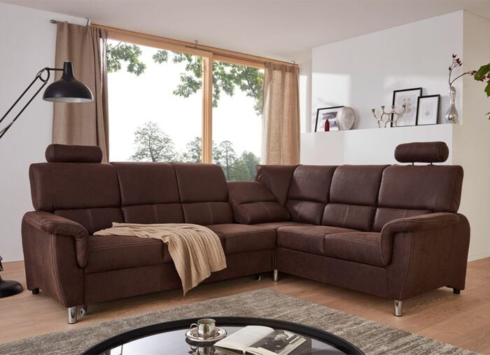 Frei im Raum aufstellbare Polsterecke mit bequemer Federkern-Polsterung 