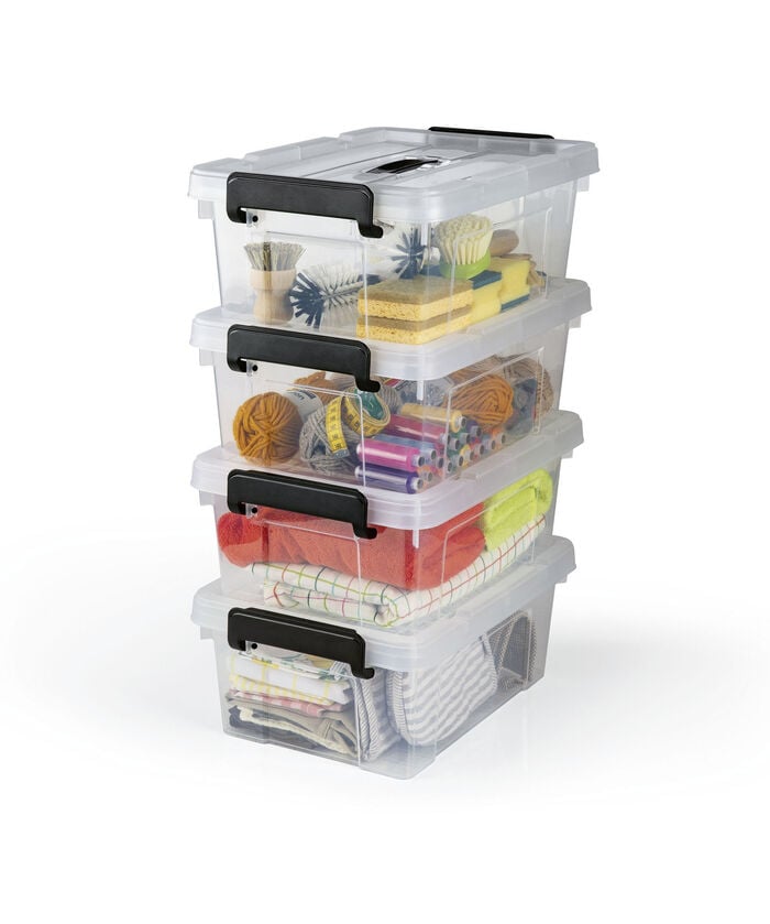 Transparente Aufbewahrungsboxen mit Tragegriff, 8-teilig 