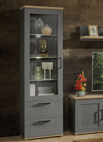 Möbel-Programm mit LED-Beleuchtung GRAU-EICHE