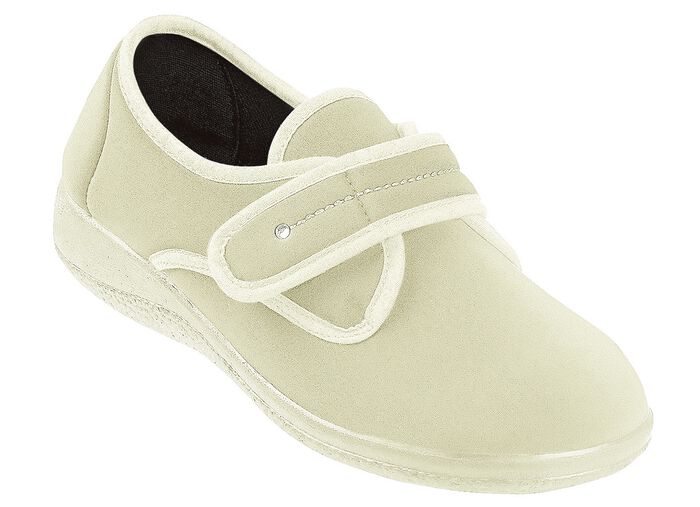 Klettslipper aus Stretchmaterial BEIGE