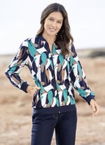 Shirtjacke mit durchgehendem Reißverschluss  