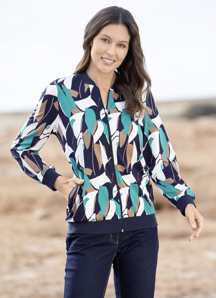 Shirtjacke mit durchgehendem Reißverschluss  