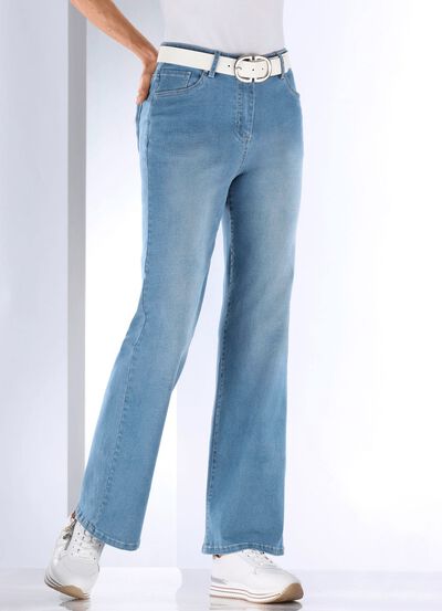 Jeans in aktueller Fingerprint-Dessinierung 