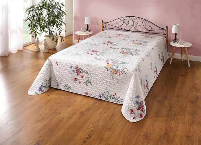 Tagesdecke/Kissenh&uuml;llen, verschiedene Ausf&uuml;hrungen CREME-BUNT