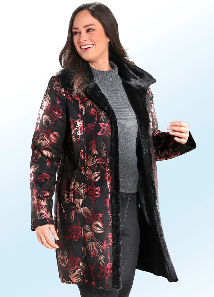 Kurzmantel mit au&szlig;ergew&ouml;hnlichem Bl&uuml;tendessin 