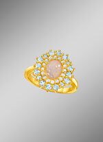 Damenring mit Wei&szlig;topas, Blautopas und Opal 