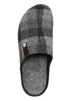 Laurina Pantoffel aus kariertem Textilmaterial GRAU