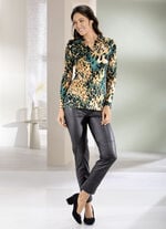 Poloshirt mit Zierknöpfen am V-Ausschnitt 