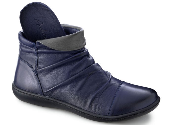 Bootie mit umschlagbarem Kragen BLAU-GRAU