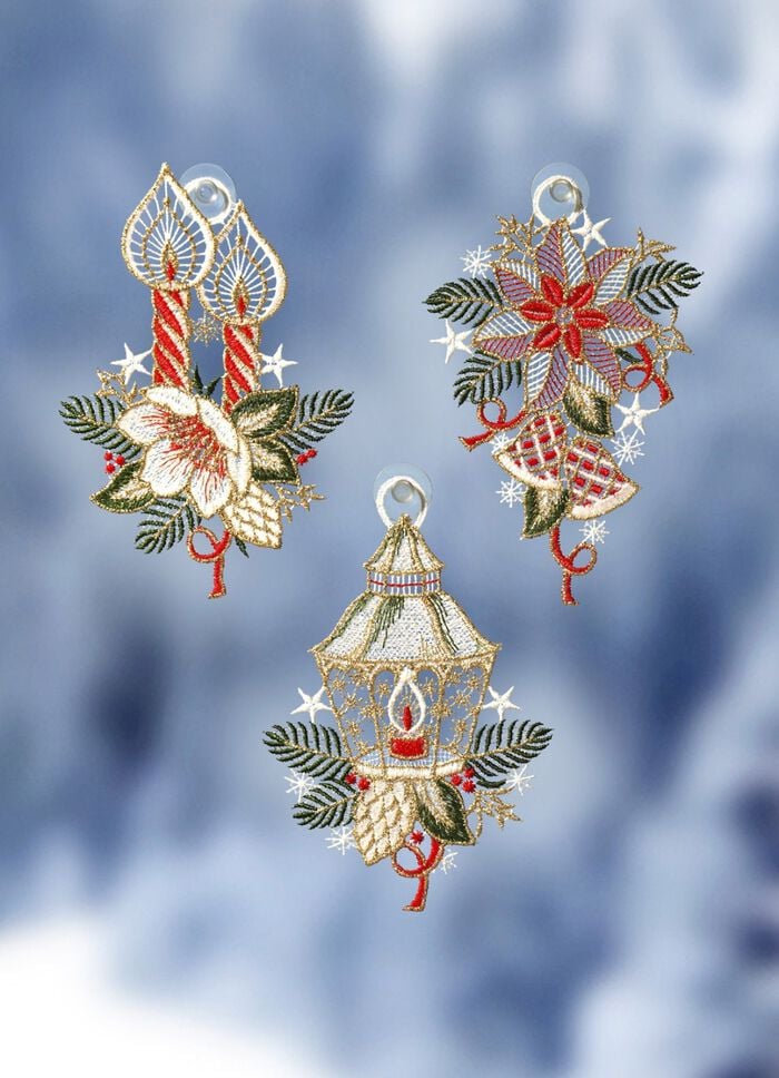 Weihnachtliche Fensterbilder, 3er-Set 