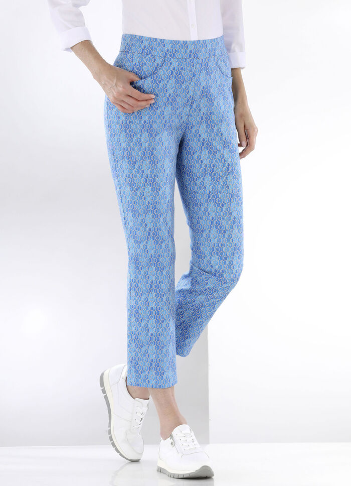 Hose in aktueller Dessinierung AZURBLAU-WEISS