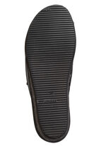 Pantolette aus Nappaleder und krokogeprägtem Lackleder SCHWARZ