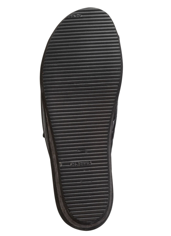 Pantolette aus Nappaleder und krokogeprägtem Lackleder SCHWARZ