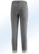 Edel-Jeans in 7/8-L&auml;nge mit h&uuml;bschem Glitzersteinchenbesatz GRAU