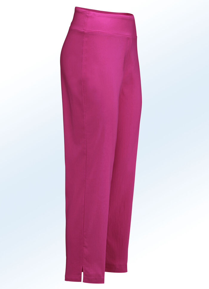 Hose in 7/8-L&auml;nge mit h&ouml;herem Formbund in 7 Farben HIMBEERE