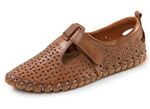 Gemini, sommerliche Damen-Slipper, Weite G, mit herausnehmbarem Fu&szlig;bett COGNAC