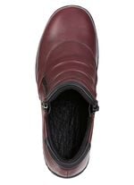 ELENA EDEN, bequeme Damen-Boots, Weite H, mit herausnehmbarem Fu&szlig;bett BURGUND-SCHWARZ