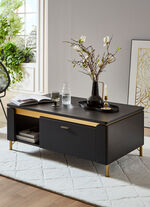 Couchtisch mit Schublade SCHWARZ-GOLD
