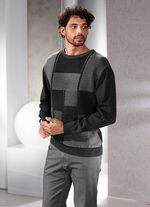 Rundhalspullover in 2 Farben ANTHRAZIT-GRAU MELIERT