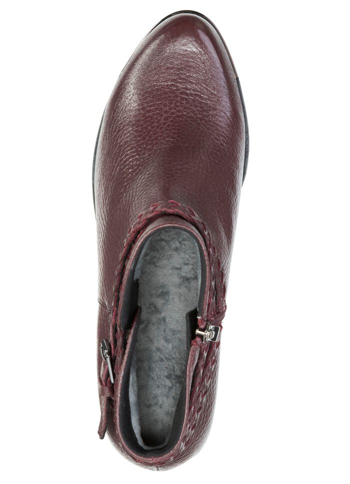 ELENA EDEN, bequeme Damen-Stiefeletten, Winterschuhe, Weite G, mit Rei&szlig;verschluss BORDEAUX