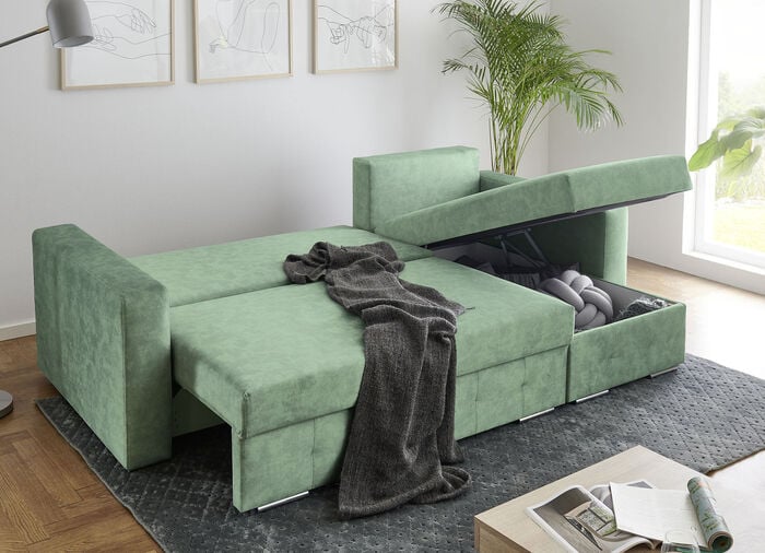 Polsterecke mit Bettfunktion GRÜN