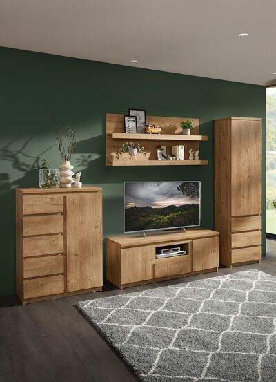 Wohnwand, 4-teilig in modernem Design 