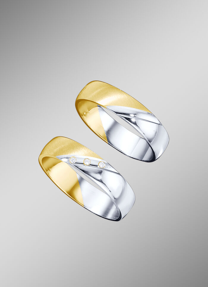 Trauring in Gelb-Wei&szlig;gold 