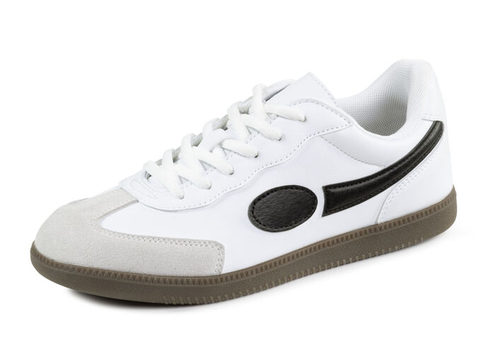 Sneaker aus Synthetik und Veloursleder WEISS-SCHWARZ