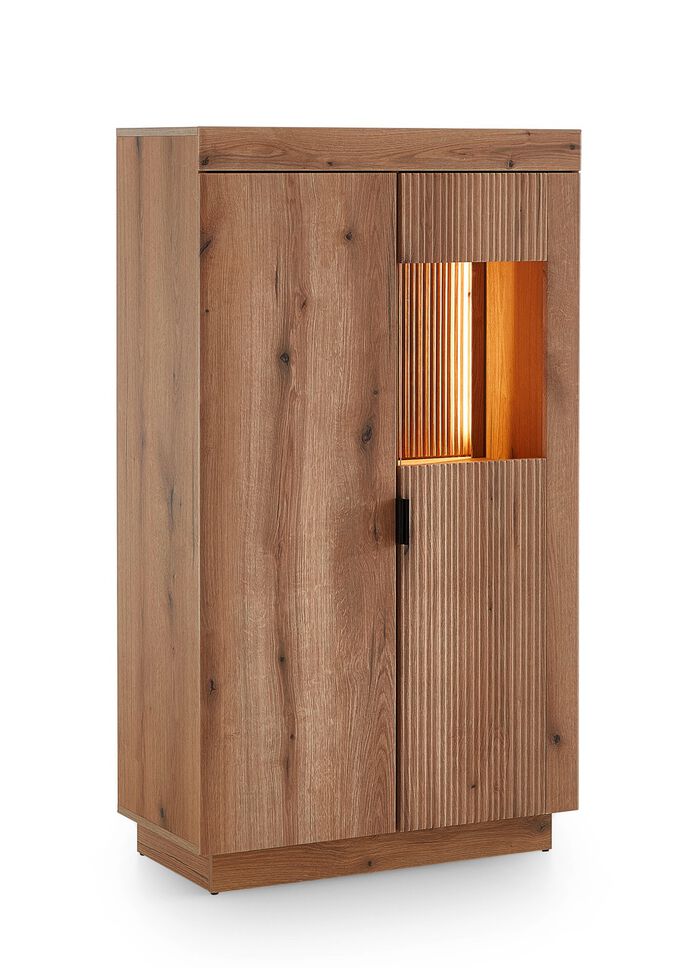 Vitrine, 2-t&uuml;rig, mit LED-Beleuchtung und Softclose 