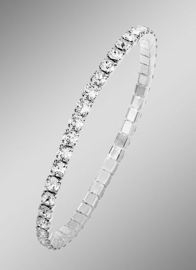 Armband aus Edelstahl mit weißen Kristallen 