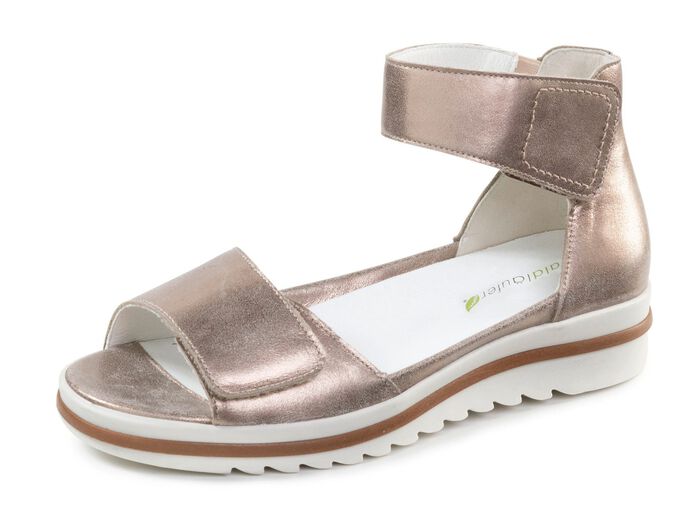 Waldl&auml;ufer Sandale mit herausnehmbarem Lederfu&szlig;bett ANTIKGOLD