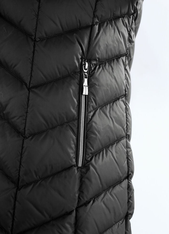 Daunenjacke mit abnehmbarer Kapuze 