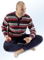 Schlafanzug aus Frottierstretch, mit Knopfleiste und Bündchenabschlüssen 