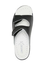 Zweierpack klassische Damen-Pantoletten, Weite H, mit Klettverschluss 1X WEISS, 1X SCHWARZ